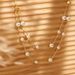 Brass Real Gold Electroplating Fashionable Simple Pearl Necklace Clavicle Chain Double Layer Stackable Retro Style Pearl Necklace For Women_ipsvogv.com