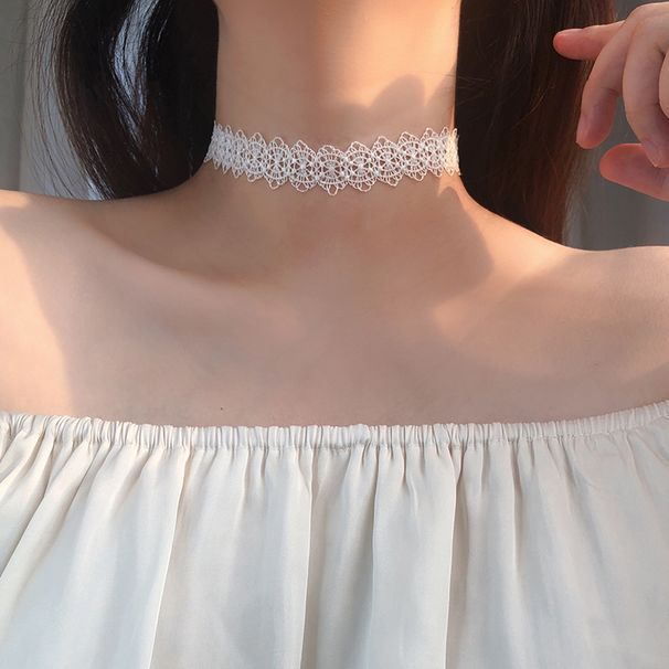 Internet Celebrity Star Style Super Fairy Lace Choker For Women Elegant Collarbone Chain Versatile Trendy Necklace_ipsvogv.com