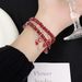 Sweet, Cool, Spic Girl Red Crstal Tassel Bracelet For Women, With A Niche Design And Beaded Luxur, Versatile_ipsvogv.com