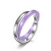 Titanium steel buckle ceramic double ring double circle ring simple cross two color temperament couple hand jewelry pinky ring_ipsvogv.com