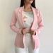 Women's Clothing small suits Lapel long sleeves slim sweet button street jacket suit multi color spot_ipsvogv.com
