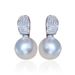 Cao Shi Noble Gentle Lady Female Super Flash Micro Inlaid Pearl Earrings Buckle Mingyuan Dynamic Magazine Style_ipsvogv.com