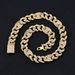 Spring Cuban chain fashion trend design hip hop necklace 15mm zinc alloy rhinestone necklace jewelry_ipsvogv.com