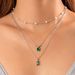 Sweater Creative Grandmother Blue Green Pearl Multi-layer Necklace Simple Three-layer Collarbone Chain_ipsvogv.com