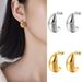 Yamaler 1 Pair Ear Studs Stainless Steel Polished Hypoallergenic Minimalist Open Hoop Metal Circle Earrings Fashion Jewelry_ipsvogv.com