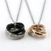 Men's Jewelry Stainless Steel Fashion Jewelry Niche Creative Design Ripple Double Ring Double Circle Titanium Steel Couple Necklace_ipsvogv.com