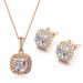 Women’s Jewelry Set Fashion hot selling necklace and earrings jewelry set Korean popular zircon micro inlaid gold plated accessories_ipsvogv.com