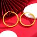 Smooth Plain Ring With Hollow Round Ear Buckles For Women, Simple And Elegant Earrings Made Of Copper Alloy, Fashionable_ipsvogv.com
