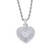 Women's Jewelry Heart Pendant Necklace With Diamond Accents, Trendy Hip-Hop Style, Silver & Gold Options, Adjustable Length Full Diamond Necklace_ipsvogv.com