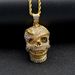 New Hip-Hop Jewelry Stainless Steel Gold-Plated Full Diamond Skull Snake Pendant Necklace_ipsvogv.com