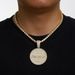Round Shield KONDEBOY Full Diamond Alloy Pendant Hip Hop Cuban Chain Necklace_ipsvogv.com
