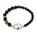 New Hollowed Out Design With Diamond Studded Black Agate And Twin Bead Bracelet For Yiwu Small Commodities_ipsvogv.com