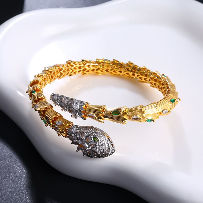 Female Animal High-end Micro Inlaid Zircon Elastic Buckle Spiritual Snake Necklace Luxurious And Fashionable Bracelet_ipsvogv.com