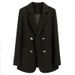 Women's Coat Long Sleeve Blazers Elegant Solid Color_ipsvogv.com