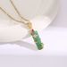 2023 New China-Chic High rise Bamboo Necklace ins Tide Luxury Small crowd Titanium steel chalcedony clavicle neck_ipsvogv.com