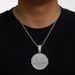 Hip Hop New Round Shield BANSB Alloy Full Diamond Pendant, Personalized And Versatile Street Men's Necklace_ipsvogv.com