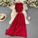 Women's fashion high-waisted lean pressed chiffon skirt two-piece set_ipsvogv.com
