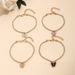 Hot Selling Sparkling Colorful Claw Chains, Trendy Rings, Full Diamond Butterfly Combination, 4-piece Set Ankle Chains_ipsvogv.com