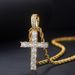 Men’s Jewelry Set Fashion Hit Hip Hop Copper Inlaid 4mm Zircon Plated Real Gold Pendant Necklace Street Fashion Accessories_ipsvogv.com