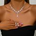 Women’s Jewelry Set Fashion Bridal Jewelry Crystal Purple Rhinestone Necklace Earrings Set Wedding Dress Accessories Christmas Dinner Wear_ipsvogv.com
