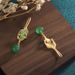 Chinese Style Classical Qipao, Hanfu Accessories, Ancient Gold-plated Cold Enamel Craftsmanship, Leaf Inlaid Jade Pulp_ipsvogv.com