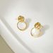 S925 Silver fashion inlaid white mother shell stud earrings female niche versatile electroplated gold plated light luxury earrings_ipsvogv.com
