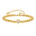 Women's Jewelry Set Fashion Stainless Steel Plain Round Bead Bracelet Copper Material Heart Zircon Simple Hand Jewelry_ipsvogv.com