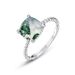twisted Ring Wall Inlaid Water Grass Agate Ring S925 Silver Natural Green Moss Stone Open Ring Atmosphere_ipsvogv.com