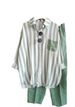 Women's Plus Size Women's Clothing Summer Slightly Fat MM Fashionable Loose Slim Comfortable Casual Striped Suit_ipsvogv.com