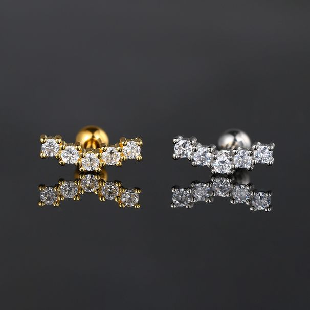 Unisex hot style zircon micro inlaid ear bone studs for women stainless steel threaded ball ear studs cartilage piercing earrings_ipsvogv.com