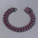Hip hop diamond shaped Cuban chain, trendy exaggerated and domineering clavicle chain necklace men's accessories_ipsvogv.com