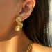 Fashionable Niche INS Titanium Steel Vintage Irregular Petal Versatile Earrings_ipsvogv.com