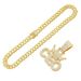 Hip Hop Full Diamond Crown CEO Letter Pendant Cuban Necklace Trendy Men's Dance Street Nightclub Accessories_ipsvogv.com