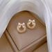 【 Titanium Steel 】 Micro Inlaid Necklace Earring Light Luxury Circular Bow Personalized Atmosphere Banquet Earrings And_ipsvogv.com