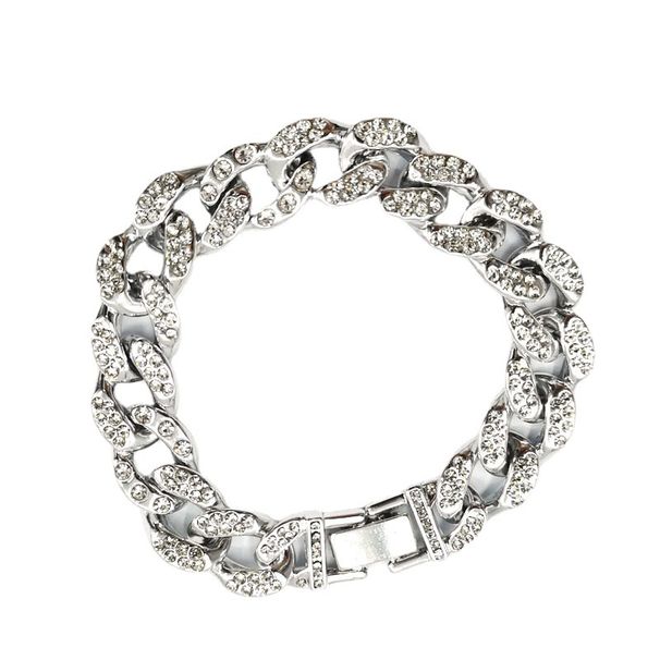 Hot Selling Hip-Hop Full Diamond Cuban Women's Fashion Personality Bracelet Men's Bangle Jewelry_ipsvogv.com