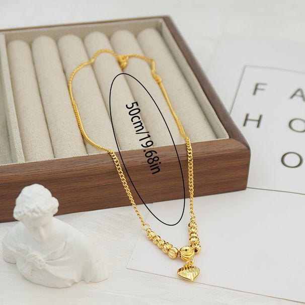 Love Fashionable Copper Gold Pendant Necklace, Ladies' Daily Necessities, Friends' Jewelry Gift Party_ipsvogv.com