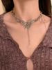 Butterfly Tassel Necklace Retro Double Layer Tiger Eye Stone Necklace Light Luxury Niche Design Temperament Hot Girl Collar_ipsvogv.com