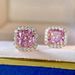 Cao Shi Pink Square Classic Luxury Ring Necklace Set Dinner Party Advanced Accessories_ipsvogv.com