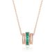 Grow Emerald Three Rotatable Ring Pendant S925 Silver Necklace_ipsvogv.com