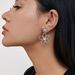 Brass Gold-Plated Metal Flower Earrings For Women, Light Luxury High-End Design Sense Fashion Versatile Romantic Ear_ipsvogv.com