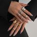 Fashion Metal Liquid Lava Open Set Ins Scenery Surface Water Drop Hug Ring For Women_ipsvogv.com