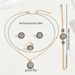 Women's necklaces, rings, jewelry sets with simple inlay, round bracelets, earrings, and versatile accessories_ipsvogv.com