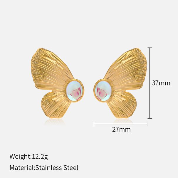 Women’s Jewelry Set Fashion Butterfly Symmetrical Stainless Steel Earrings Personality Fashion INS Exaggerated Design Titanium Steel Earrings_ipsvogv.com