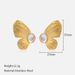 Women’s Jewelry Set Fashion Butterfly Symmetrical Stainless Steel Earrings Personality Fashion INS Exaggerated Design Titanium Steel Earrings_ipsvogv.com