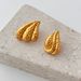 Real Gold Electroplated Titanium Steel VINTAGE Embossed Pointed Heart Wing Earrings_ipsvogv.com
