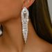Unisex Exaggerated Personality Diamond Studded Long Tassel Earrings Fashionable Catwalk Temperament Versatile Earrings For Women_ipsvogv.com