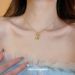 Real Gold Electroplated Zircon Geometric Wer Pendant Necklace, Fashionable Light Style Collarbone Chain,_ipsvogv.com