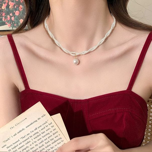 Non Fading Pearl Necklace, Women's French Double Layered Stackable Collarbone Ch, Niche Temperament, High-end Neck_ipsvogv.com