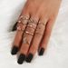 New Fashion Personality Exaggerated Diamond Heart Butterfly 10 Piece Ring Set_ipsvogv.com