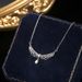 New Wing Water Drop Lace Pendant Necklace Women Clavicle Choker Cross Chain Jewelry Valentine's Day Gift For Girlfriend_ipsvogv.com